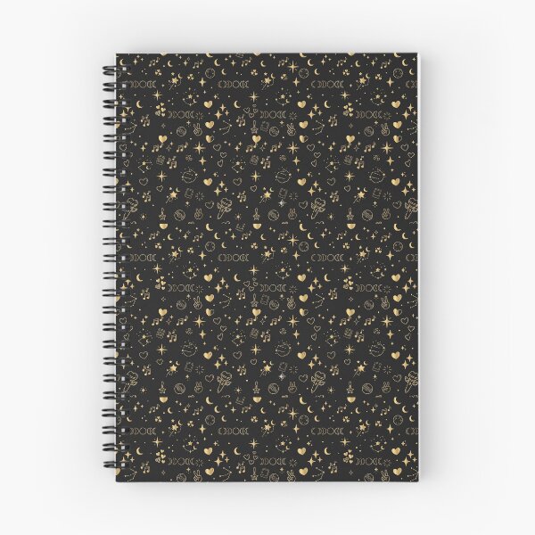 Item preview, Patrón Celestial Dorado sobre Negro — Fan Aesthetic designed and sold by SolangeCelestial.