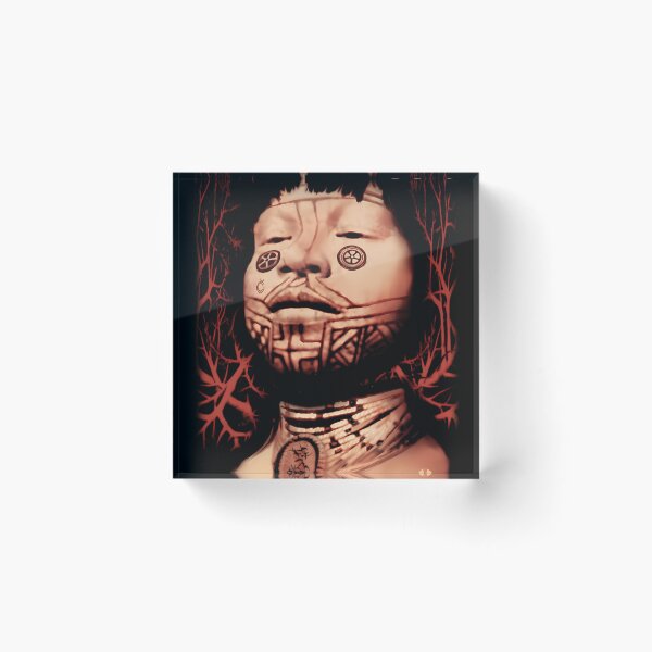 Item preview, Man With Facial Tattoos And Neck Beads designed and sold by Teesuno.