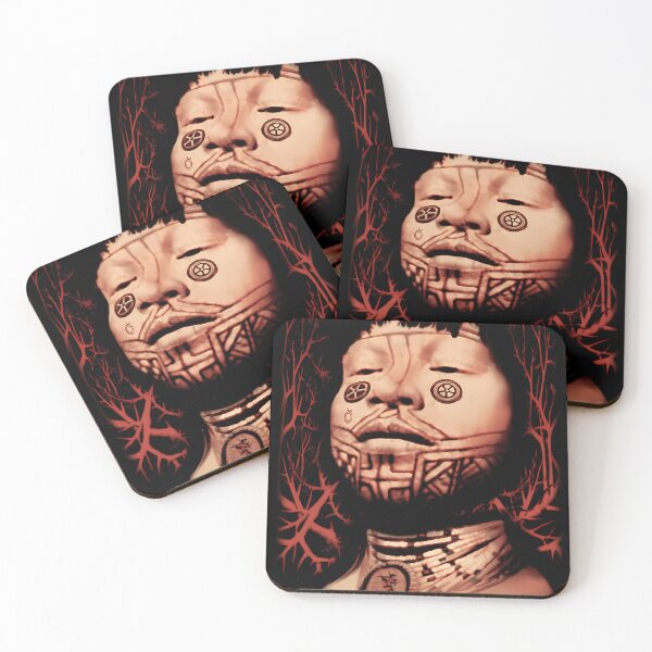 Item preview, Man With Facial Tattoos And Neck Beads designed and sold by Teesuno.