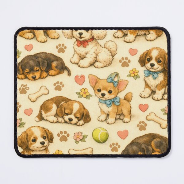 Item preview, Vintage Children’s Puppy Pattern – Adorable Storybook Dog Illustration designed and sold by Shadowframe Studios.