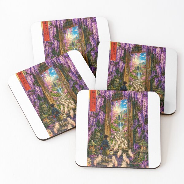 Item preview, The Hidden Gate of the Spirit Foxes – Japanese Fantasy Ukiyo-e Art designed and sold by Substance_life.