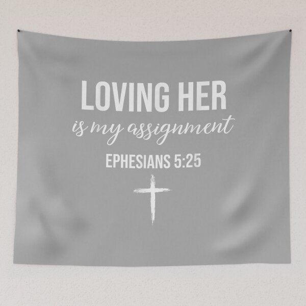 Item preview, Loving Her Loving Him is My Assignment Christian Couple designed and sold by KathieFaugh.