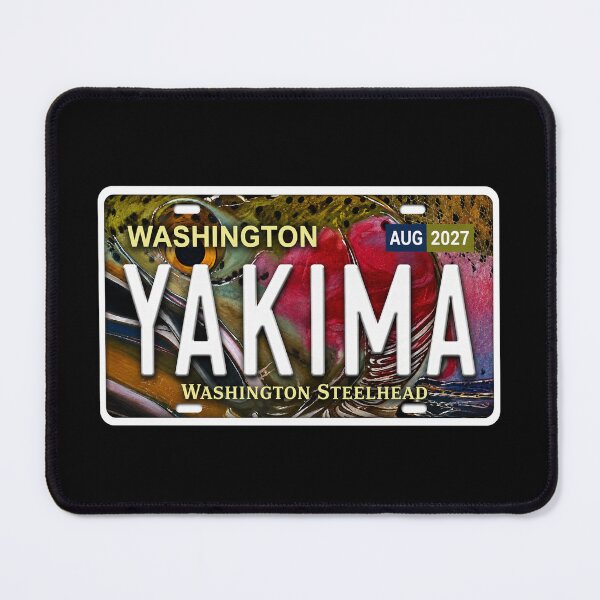 Item preview, Yakima Steelhead License Plate Sign – Washington Trout Artwork designed and sold by Swanny's Custom T-shirt and Gift Designs.