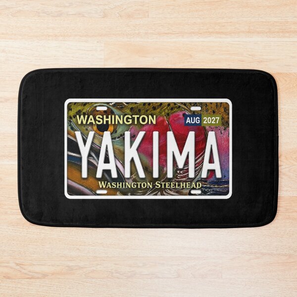 Item preview, Yakima Steelhead License Plate Sign – Washington Trout Artwork designed and sold by Swanny's Custom T-shirt and Gift Designs.