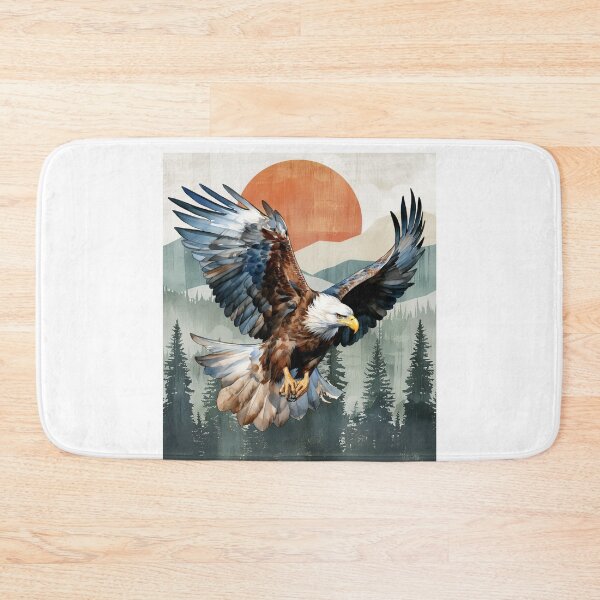 Item preview, Bald Eagle with Sunset and wilderness background designed and sold by AmericaFreedom.