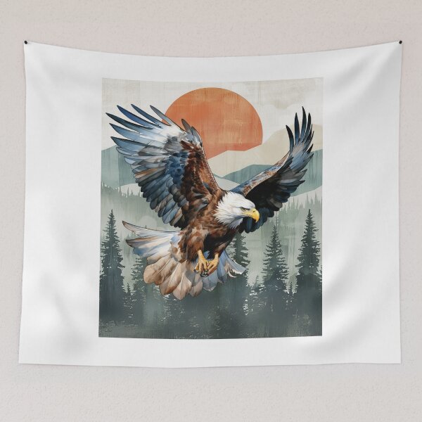 Item preview, Bald Eagle with Sunset and wilderness background designed and sold by AmericaFreedom.