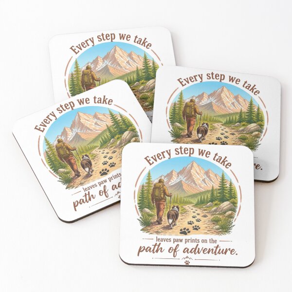 Item preview, Hiking With Dog Mountain Trail Paw Prints Outdoor Adventure designed and sold by LavIsInTheAir.
