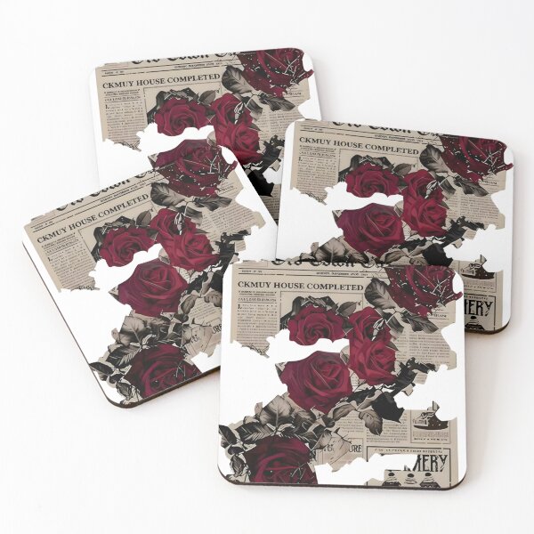 Item preview, Vintage Roses Newspaper Collage Art designed and sold by Royal-House.
