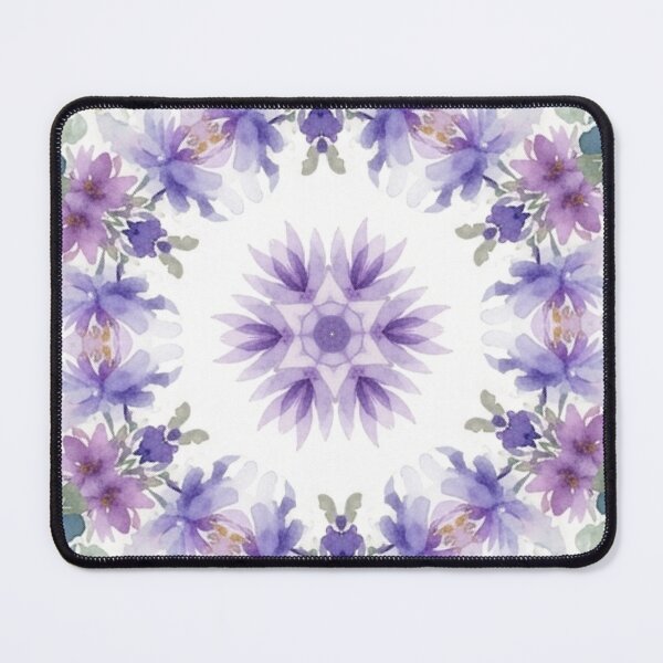 Item preview, Purple & Lavender Floral Kaleidoscope Mandala designed and sold by FawnFeatherCo.