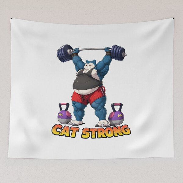 Item preview, Cat Strong Funny Gym Cat Weightlifting Fitness Workout Design designed and sold by Digistore1221.
