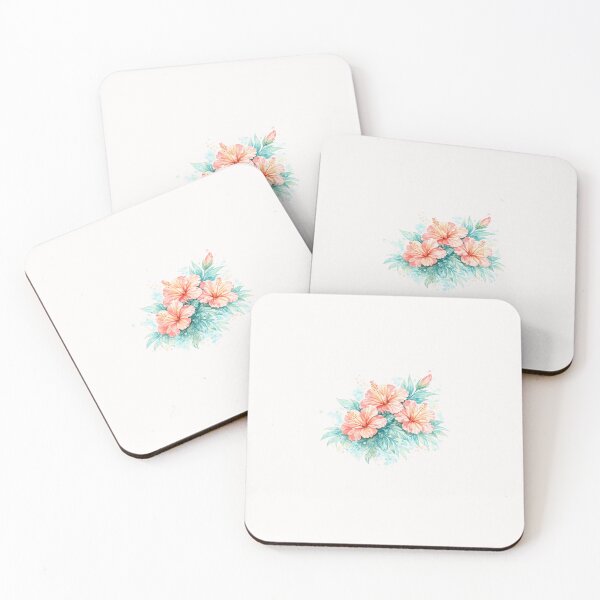Item preview, Blue Lagoon Hibiscus Bouquet | Watercolor Tropical Floral Art | Botanical Flower Illustration designed and sold by Nolmo.