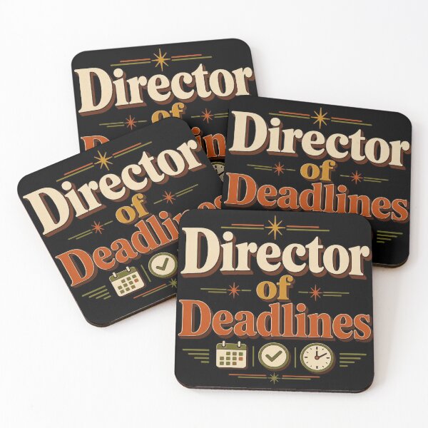 Item preview, Director of Deadlines | Funny Office Humor Retro Typography Design designed and sold by Irene Catchmind.