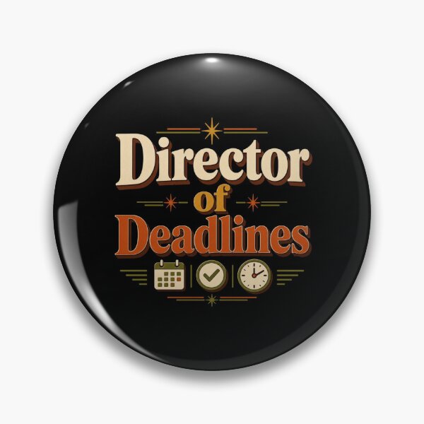 Item preview, Director of Deadlines | Funny Office Humor Retro Typography Design designed and sold by Irene Catchmind.