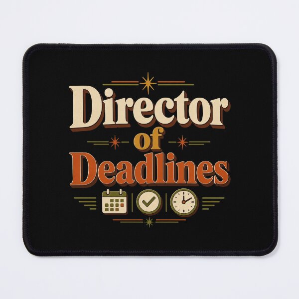 Item preview, Director of Deadlines | Funny Office Humor Retro Typography Design designed and sold by Irene Catchmind.