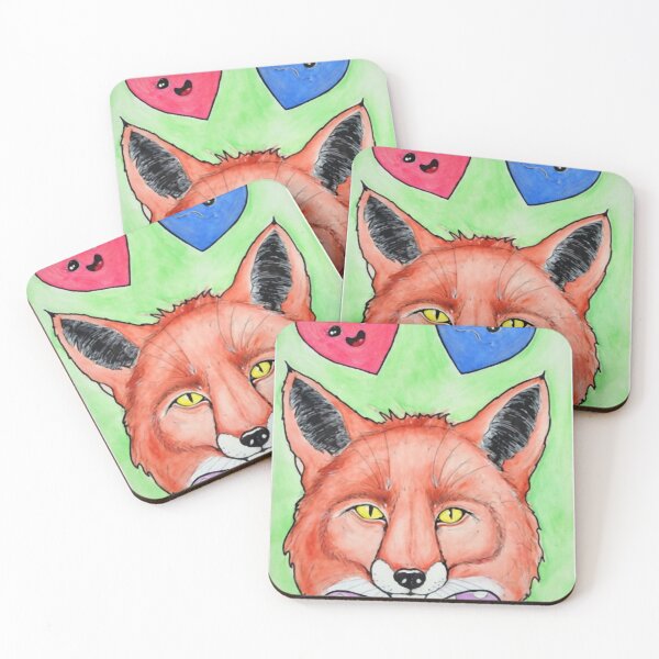 Item preview, Red Fox With Hearts and Polka Dot Bow designed and sold by linhtran7503.