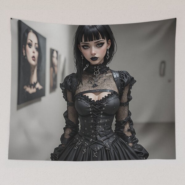 Item preview, Hot Halloween Anime Goth Girl Waifu 401 designed and sold by Your New Fixation.