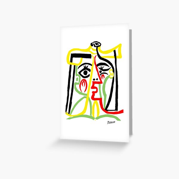 Pablo Picasso, Jacqueline with Straw Hat 1962, Artwork for Posters Prints Tshirts Women Men Kids Greeting Card
