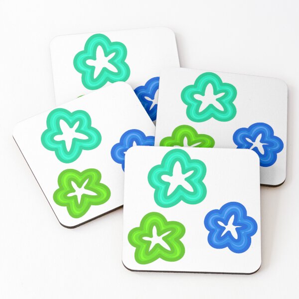 Item preview, Bright Blue Green Flower Stars designed and sold by Abbey Polizzotto.