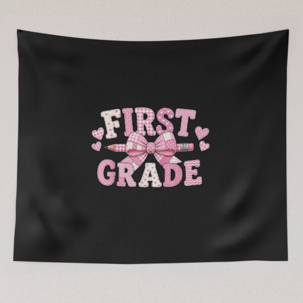 Item preview, 1st First Grade Back to School Pink Bow Coquette Patchwork designed and sold by FrankIsabel.