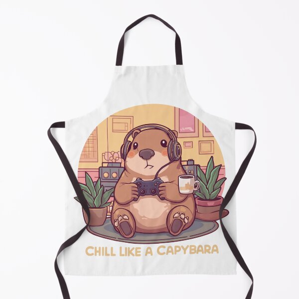 Item preview, Cute Capybara Gamer Drinking Coffee Retro designed and sold by staywith resa.