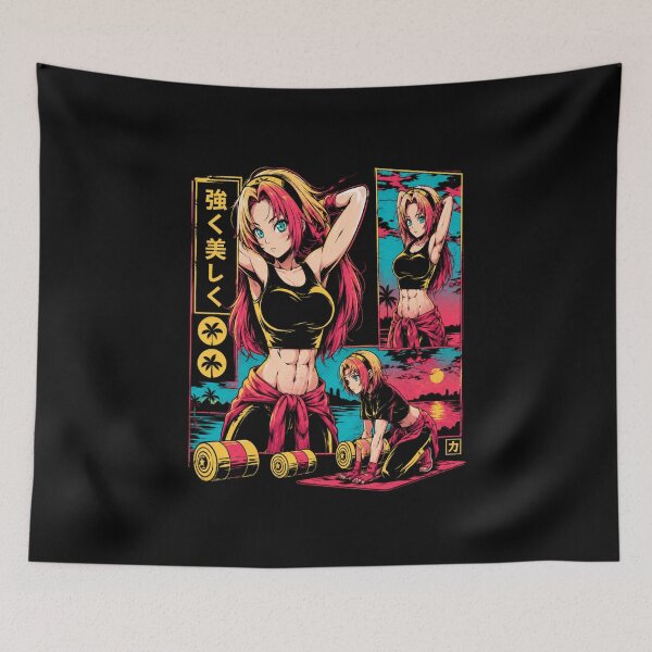 Item preview, Anime Gym Girl Vintage Fitness Workout Aesthetic Manga Design designed and sold by Digistore1221.