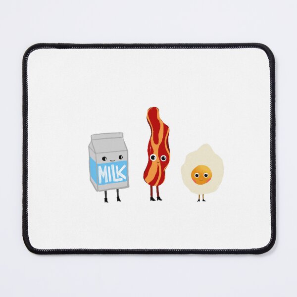 Item preview, The Cute Breakfast Club Kawaii Milk Bacon Egg Illustration designed and sold by HausOfGrooves.