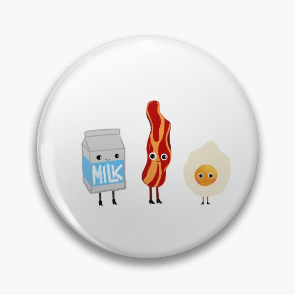 Item preview, The Cute Breakfast Club Kawaii Milk Bacon Egg Illustration designed and sold by HausOfGrooves.