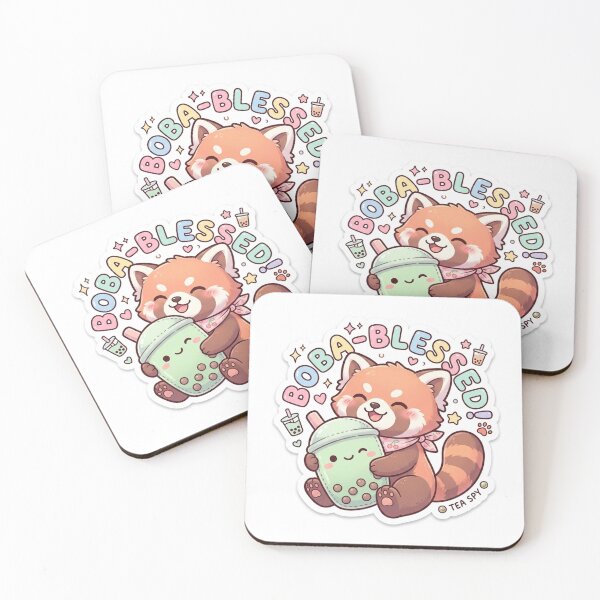 Item preview, Cute Kawaii Boba-Blessed Red Panda Sticker | Anime Style Chibi Bubble Tea Art | Gift for Boba Lovers designed and sold by Chipkooo.