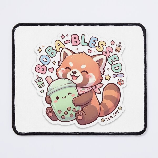 Item preview, Cute Kawaii Boba-Blessed Red Panda Sticker | Anime Style Chibi Bubble Tea Art | Gift for Boba Lovers designed and sold by Chipkooo.