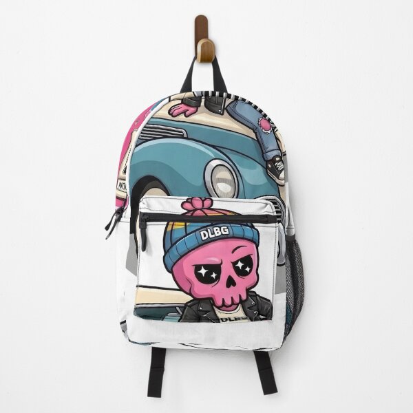 Item preview, Pink Skull Vintage Car at Gas Station by DLBG designed and sold by DLBG-STORE.
