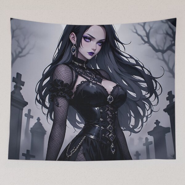 Item preview, Hot Woman Halloween Anime Goth Girl Waifu 412 designed and sold by Your New Fixation.