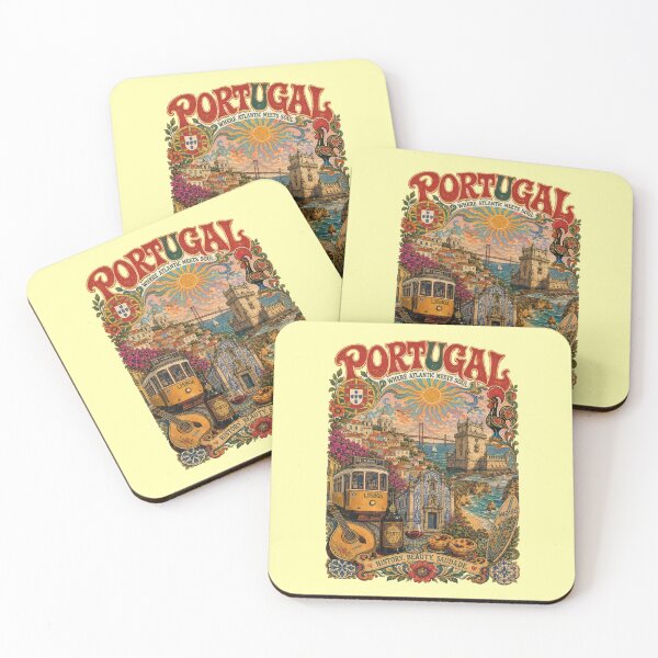 Item preview, Portugal Where Atlantic Meets Soul Vintage Travel Poster designed and sold by Skyrocketz.