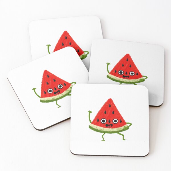 Item preview, Happy Watermelon Cute Kawaii Red Melon Slice Art designed and sold by HausOfGrooves.