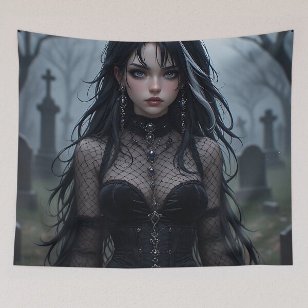 Item preview, Hot Woman Halloween Anime Goth Girl Waifu 418 designed and sold by Your New Fixation.