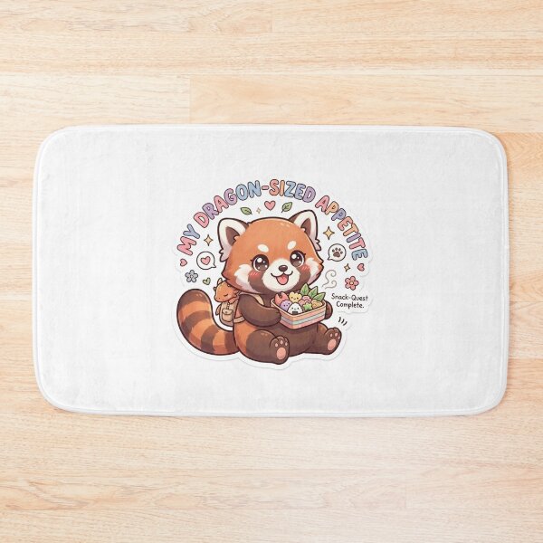 Item preview, Cute Kawaii My Dragon-Sized Appetite Red Panda Sticker | Anime Style Snack-Quest Complete Chibi Art | Bento Box Sticker designed and sold by Chipkooo.