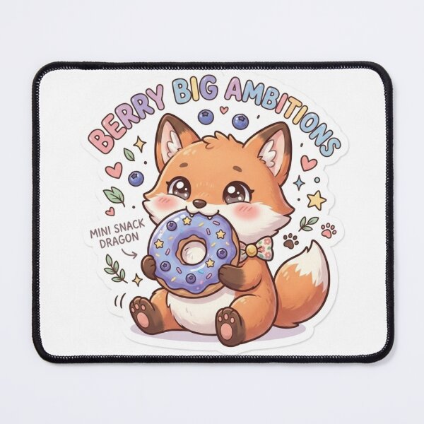 Item preview, Cute Kawaii Berry Big Ambitions Fox Sticker | Anime Style Mini Snack Dragon Chibi Art | Donut Sticker designed and sold by Chipkooo.