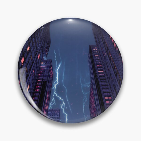 Item preview, Neon Storm: Lightning Over the Midnight City designed and sold by Vexiora.