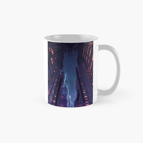 Item preview, Neon Storm: Lightning Over the Midnight City designed and sold by Vexiora.