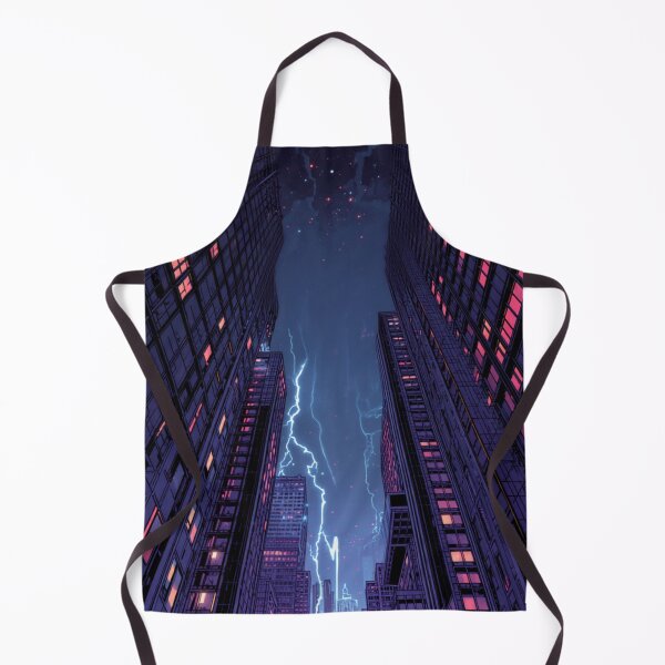 Item preview, Neon Storm: Lightning Over the Midnight City designed and sold by Vexiora.