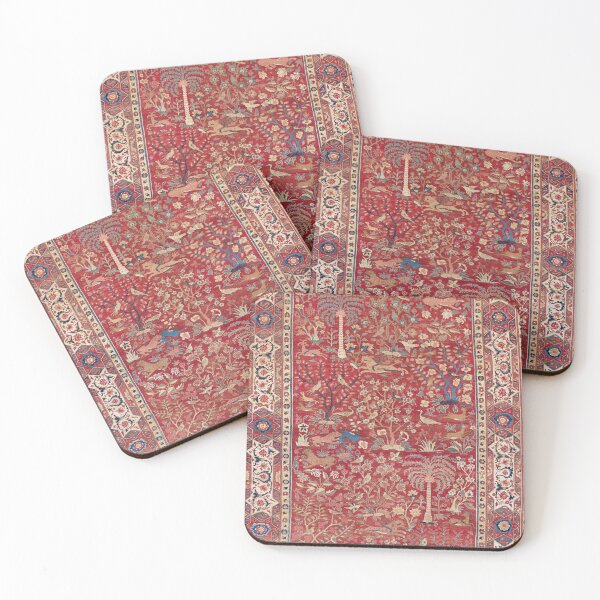 Item preview, Carpet with Palm Trees, Ibexes, and Birds Print designed and sold by Vicky Brago-Mitchell®.