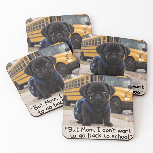 Item preview, Sad Back to School Pug Puppy Meme designed and sold by Trans4med.