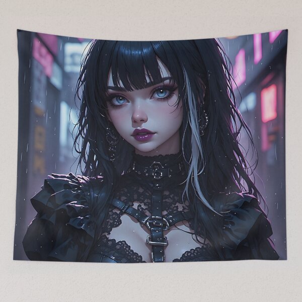 Item preview, Hot Woman Halloween Anime Goth Girl Waifu 420 designed and sold by Your New Fixation.