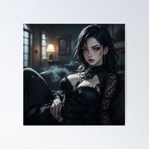 Item preview, Hot Woman Halloween Anime Goth Girl Waifu 423 designed and sold by Your New Fixation.