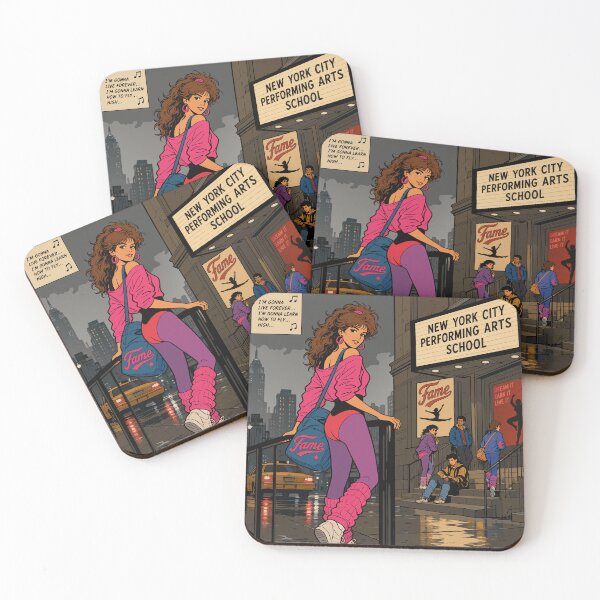 Item preview, 80s Dance School Girl New York City Retro Art designed and sold by RosieKingArt.