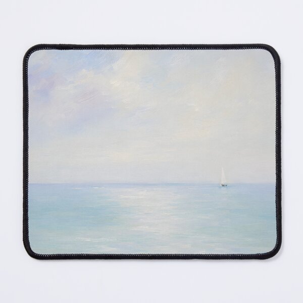 Item preview, Minimalist Sailboat on Calm Blue Ocean – Serene Coastal Wall Art designed and sold by GutyzDesignsES.