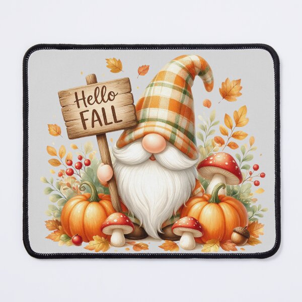 Item preview, Hello Fall Gnome with Pumpkins and Mushrooms Autumn designed and sold by CF_VintageDesign.
