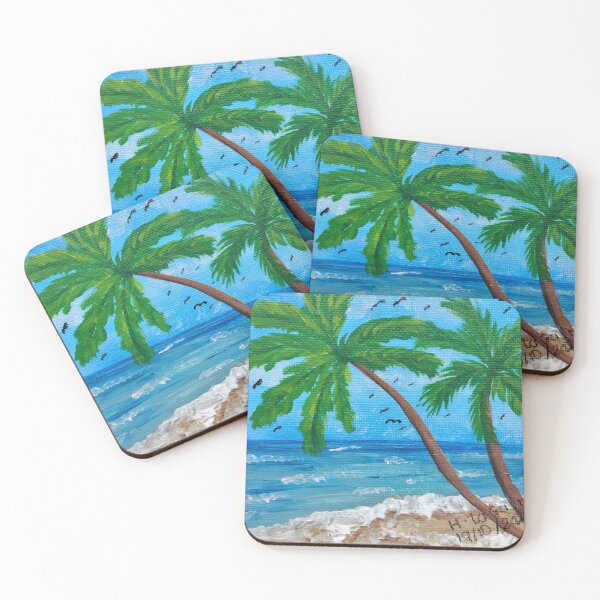 Item preview, Ocean View With Coconut Trees and Birds designed and sold by HAC Studio.