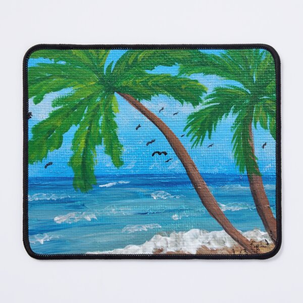 Item preview, Ocean View With Coconut Trees and Birds designed and sold by HAC Studio.