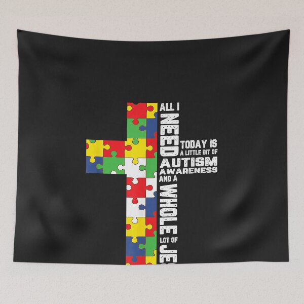 Item preview, Autism Awareness Jesus Cross Puzzle Cool Christian Gifts designed and sold by CriseldaBruning.