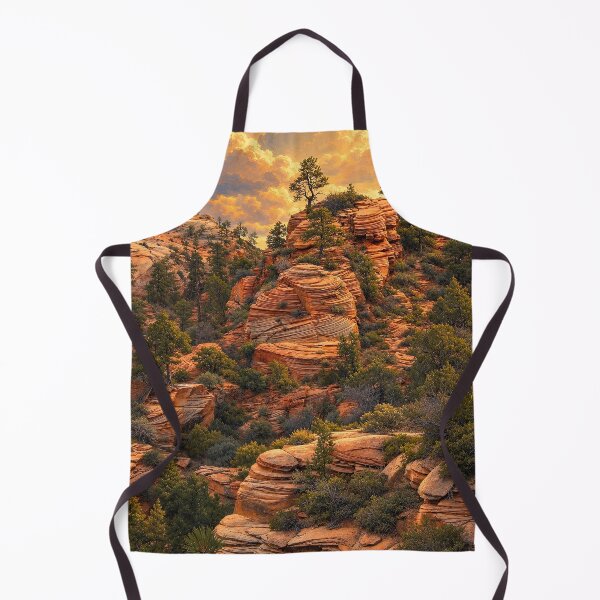 Aperçu de l'œuvre Grès stratifié du parc national de Zion — Paysage d'hiver pictural créée et vendue par kornkobart.